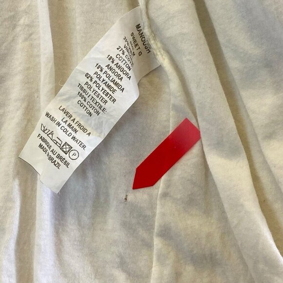 MANOUSH Women Sweater Size M Ivory Cardigan Single Snap Metallic Event Elegant - Picture 7 of 13